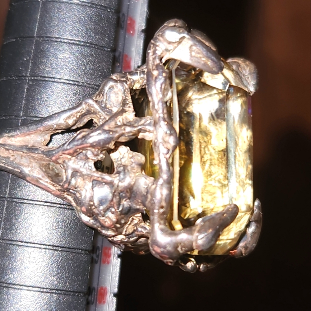 COPY - Huge Solid Sterling Quartz Ring